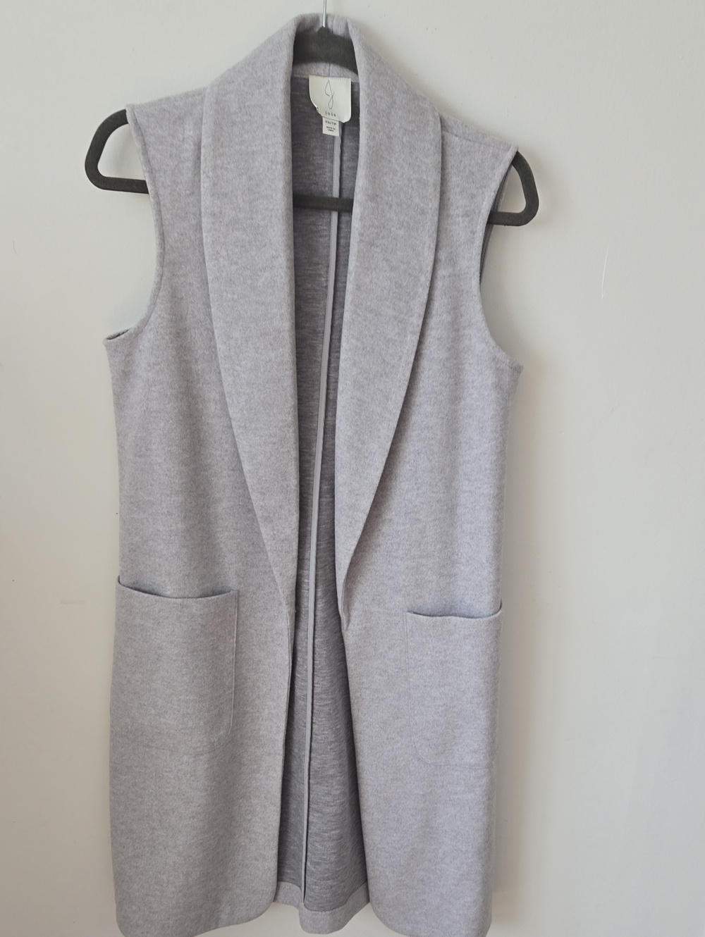 Joie Light Gray Sleeveless Long Vest